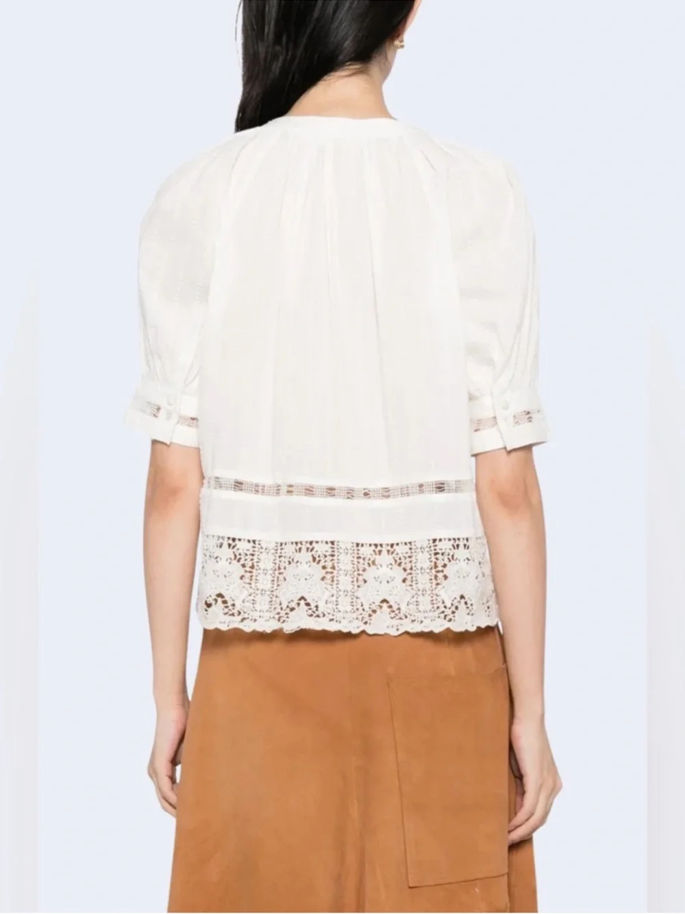 Ulla Johnson Faye Puff Sleeve Blouse in Pristine